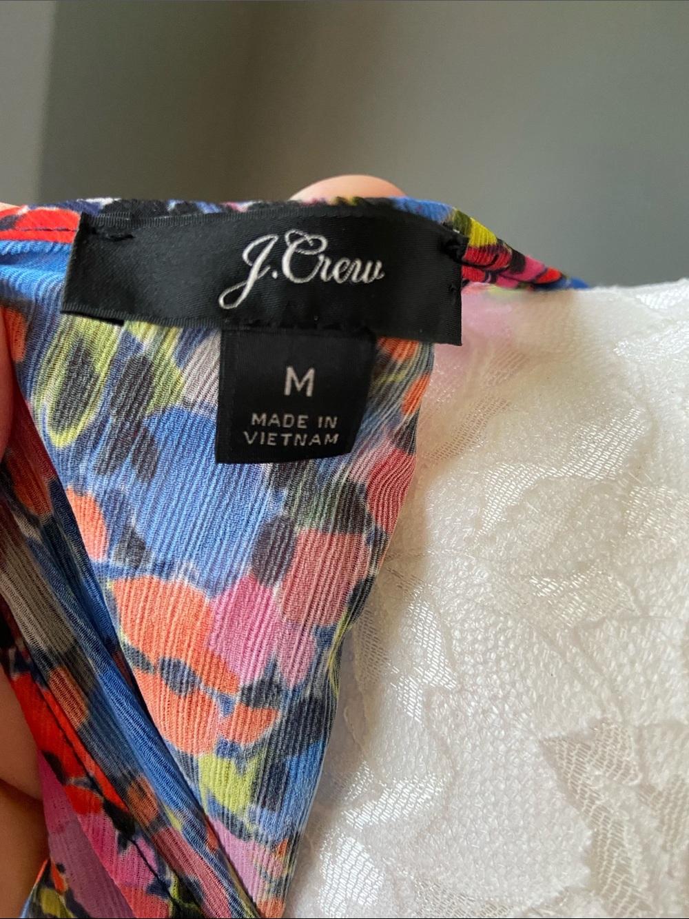 J. Crew Floral Multicolor Long-Sleeve Dress Size Medium - Picture 8 of 10